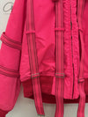 WALTER VAN BEIRENDONCK Lace-up Padded Jacket with Pillow Insert Series WVB-3002-MEIHONG Rose Red